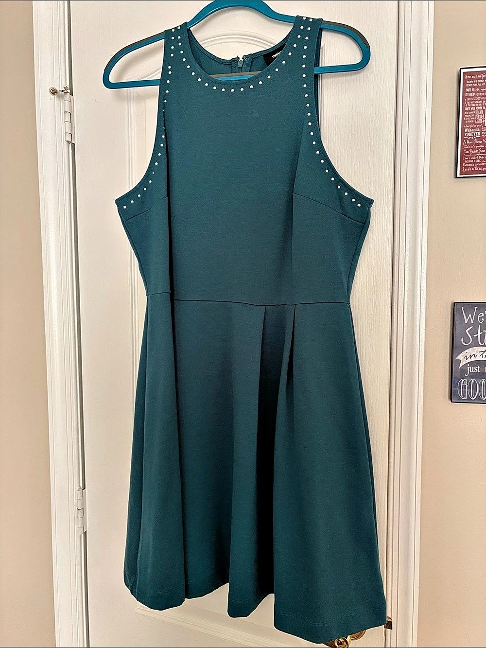 Mossimo Studded Teal Mini Dress Size XL Like New